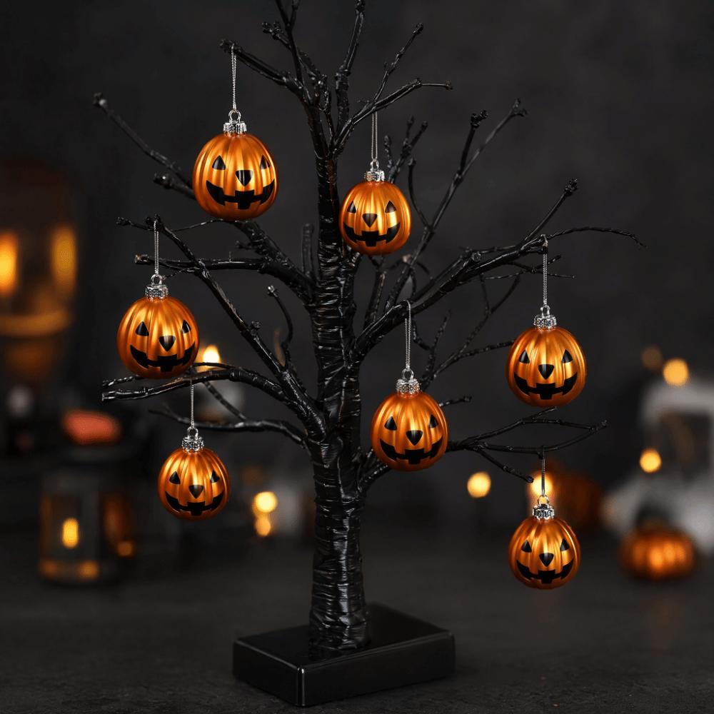 12PCS/20PCS Matte Colored Pumpkin Ornaments Lightweight Holiday Decoration Tree Window