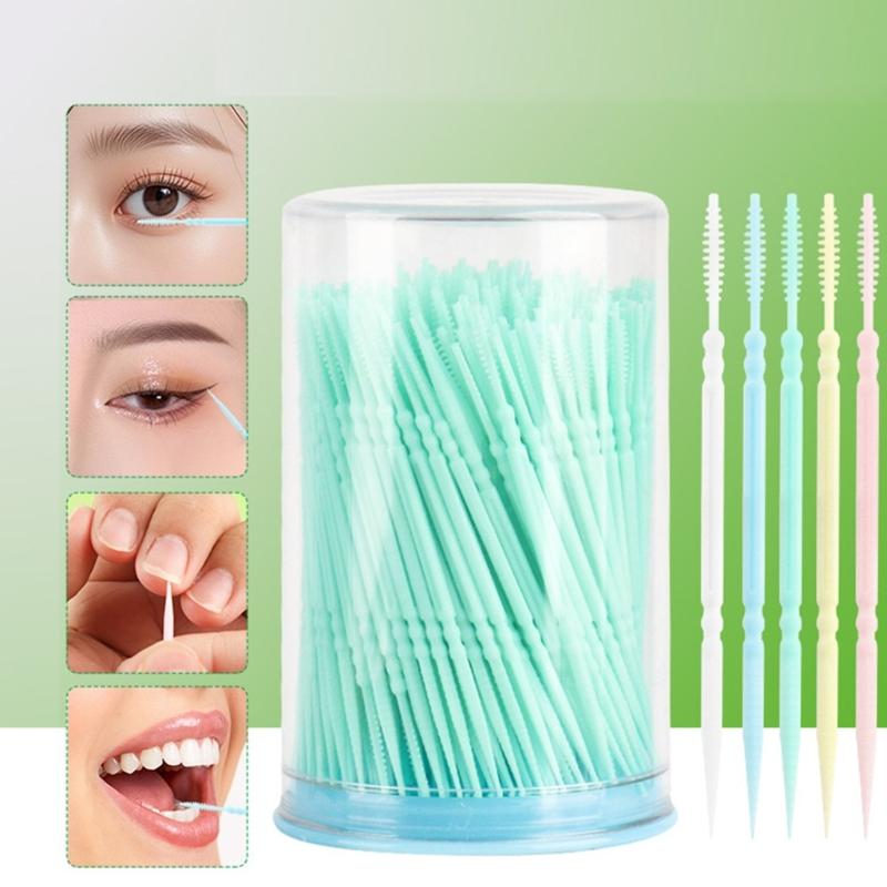 Safe Toothpicks Two Head Design Fin Tip  Tooth Cleaners For Dental Care Travel Friendly Plastic Cleaning Tool 1pc