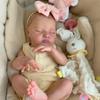 19 Zoll Weichkörper Pausbackige Reborn-Puppen Laura Lebensecht Schläft Geschlossene Augen Wiedergeburtspuppe Handgefertigt 3D Bemalte Haut Neugeborenenpuppen für Kinder Weihnachtsgeschenke