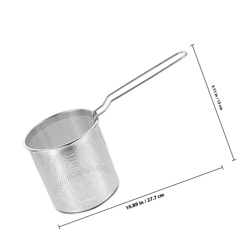 1Set Household Deep Fryer Pot with Metal Frying Basket Stainless Steel Construction Fast Heat Transfer Safe for Gas Electric