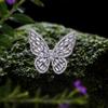 Gica Gema Diamantringe mit hohem Kohlenstoffgehalt, 925er Sterlingsilber, 30 x 31 mm, weißer Edelstein, Schmetterlingsform, romantischer edler Schmuck, Hochzeitsgeschenke, neuer Trend