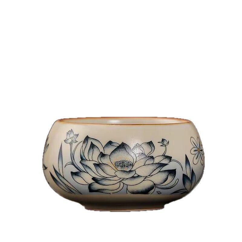 Master Cup Ru Kiln Personal Single Cup Ceramic Tea Tasting Cup Kung Fu Tea Set Tea Drinking Cup High-End Tea Cup Special For Tea Bowl