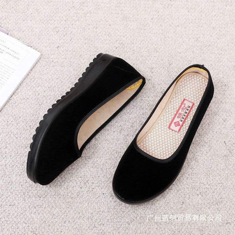 Cloth shoes flat single shoes soft sole work shoes black hotel shoes overalls dancing mother shoes