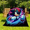 Sonic Artwork Outdoor Flannel Throw Blanket - HD Printed Lightweight Soft Warm All-Season Blanket for Sofa, Bed, Travel, Camping 1203021