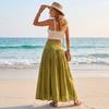 Gonna Lunga Donna Vita Alta Stile Boho Vita Elastica Gonna Lunga Pieghettata Tessuto Leggero e Fluido Abbigliamento Estivo