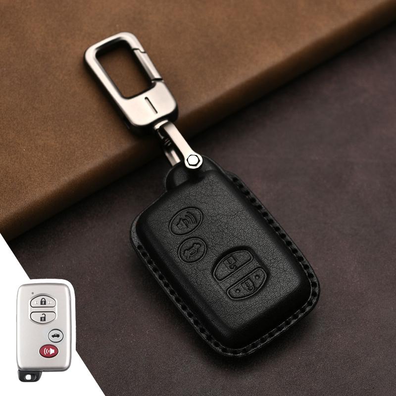 Genuine Leather Protector for Toyota Key Cover Old Prado Land Cruiser Prius Reiz Camry Crown Key Case Cover Fob