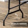 Folding Garden Dining Table for 6, Rectangular Outdoor Dining Table with HDPE Tabletop, Foldable Garden Table with Steel Frame for Balcony, Porch