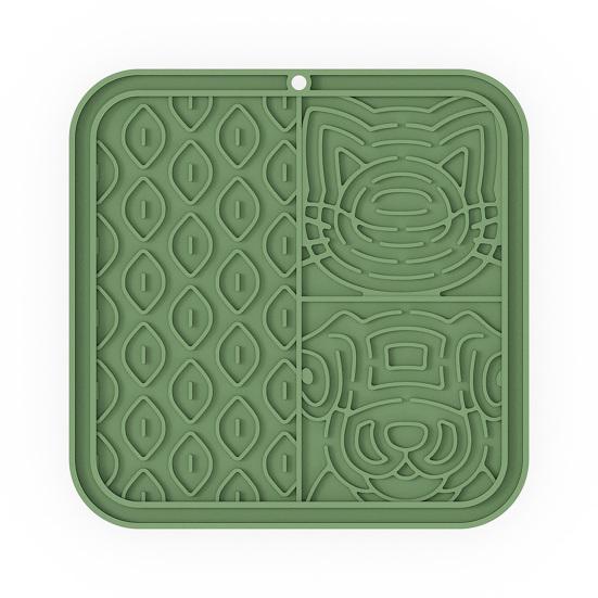 Pet Slow Food Mat with Suction Cups Four-Zone Pet Food Tray for Slow