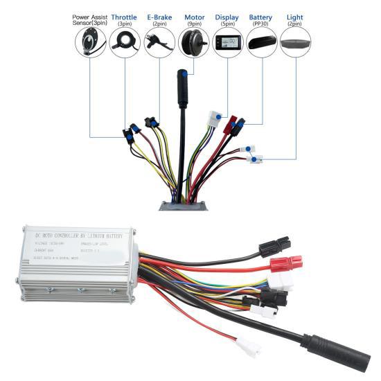 36V 250W 26palcová sada pro přestavbu motoru předního kola na elektrické kolo s vodotěsným LCD displejem IP65 