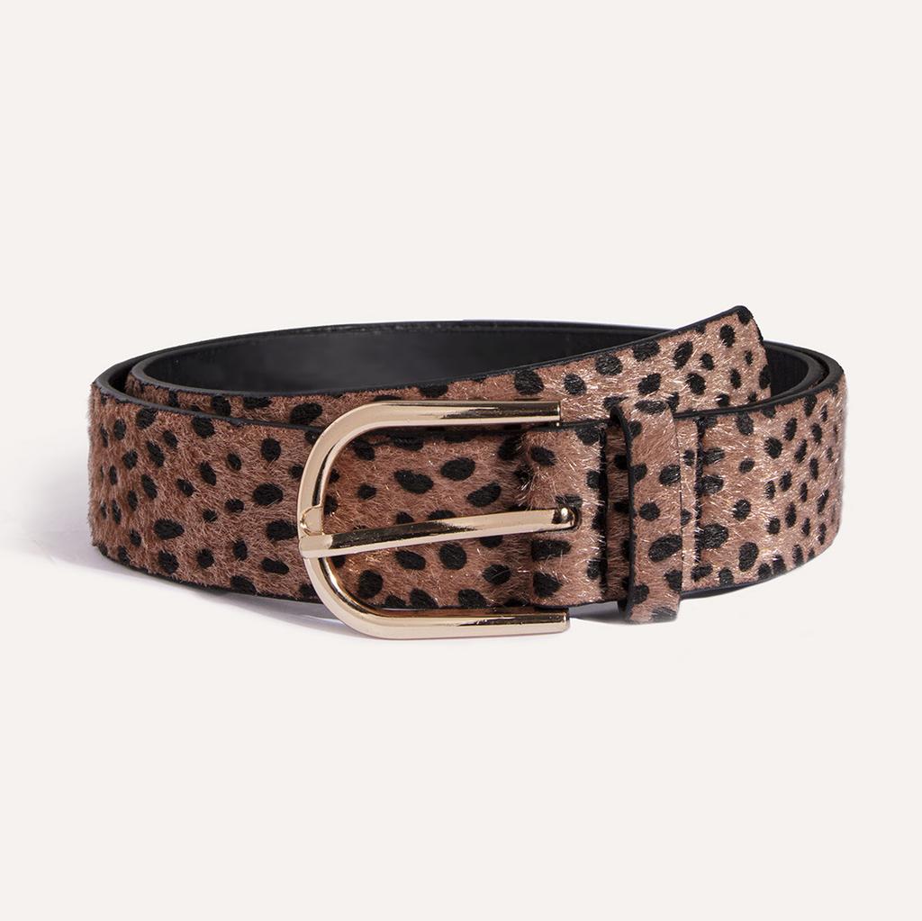 New Imitation Horse-haired Leopard Print Women's Belt Fashionable Pin Buckle Women's Belt