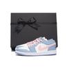Jordan Air Jordan 1 Slip Resistant Abrasion Resistant Low Top Vintage Basketball Shoes Women's White Blue DC0774-164(Team59-SBOX)