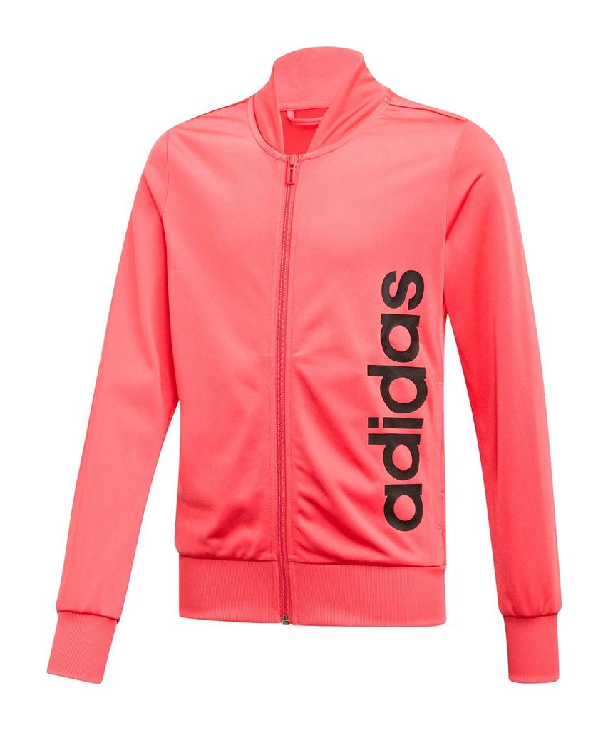 Adidas ESSENTIALS Tricot Jersey Core GEQ79 FM6567 150 Kids' Set, Pink/Black/Signal Coral,