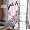 Eiffelturm Liebe Tüll Vorhänge für Schlafzimmer Halle Wohnzimmer Dekor Chiffon Vorhang für Balkon Küche Hause Vorhänge