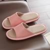 Leather slippers first layer cowhide indoor home beef tendon bottom non-slip genuine leather linen slippers women's high sense of home
