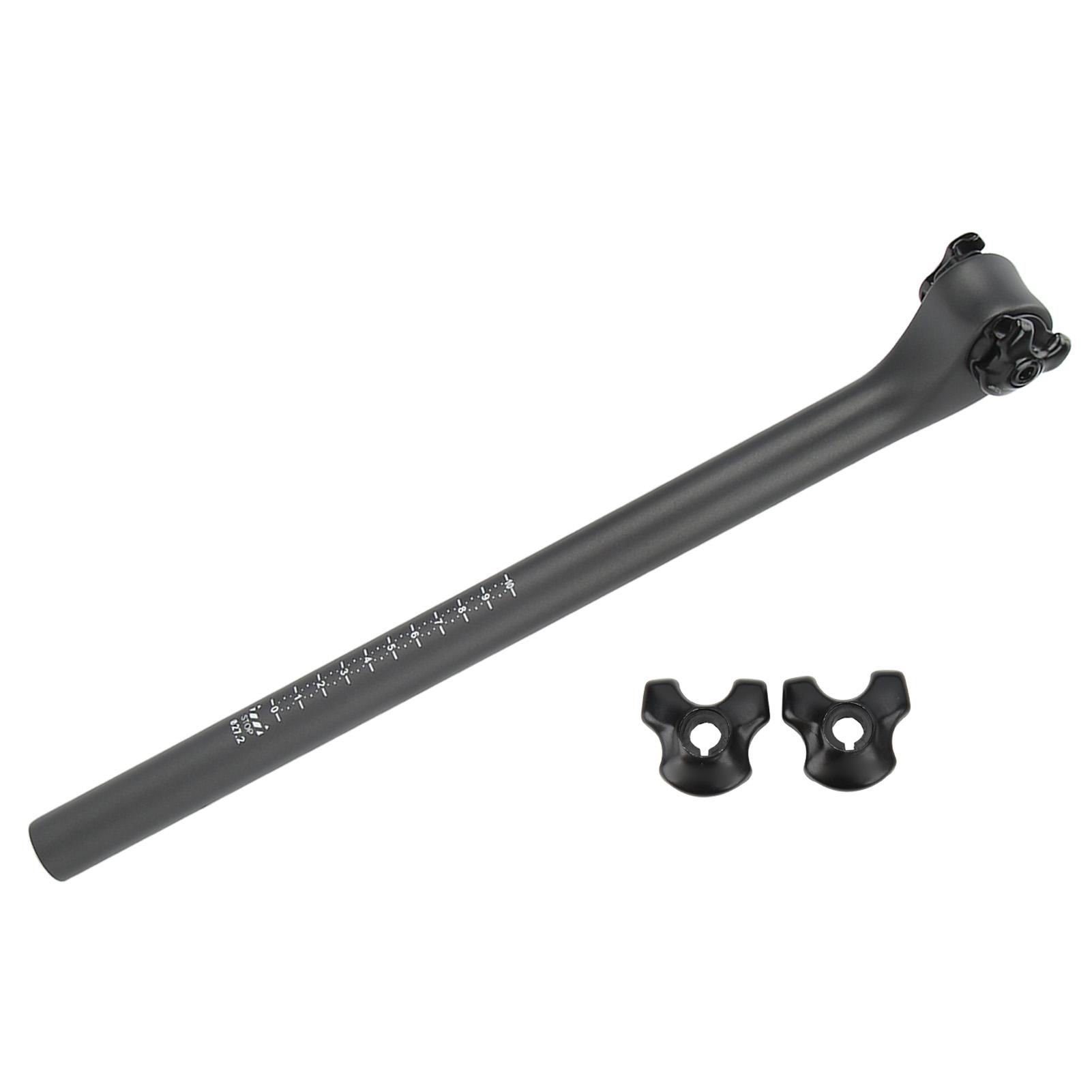 Карбоновая подседельная труба для велосипеда 20-градусный оффсет Легкая Хорошая амортизация Запасная подседельная труба 27.2mm/1.1in (for Round Saddle)