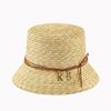 New letter decorative straw bucket hat trendy sunshade straw hat fine straw straw straw hat for Sun Hat