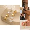 Sophisticated 2023 Gold Geometric Long Pearl Earrings Classy Winter Fashion