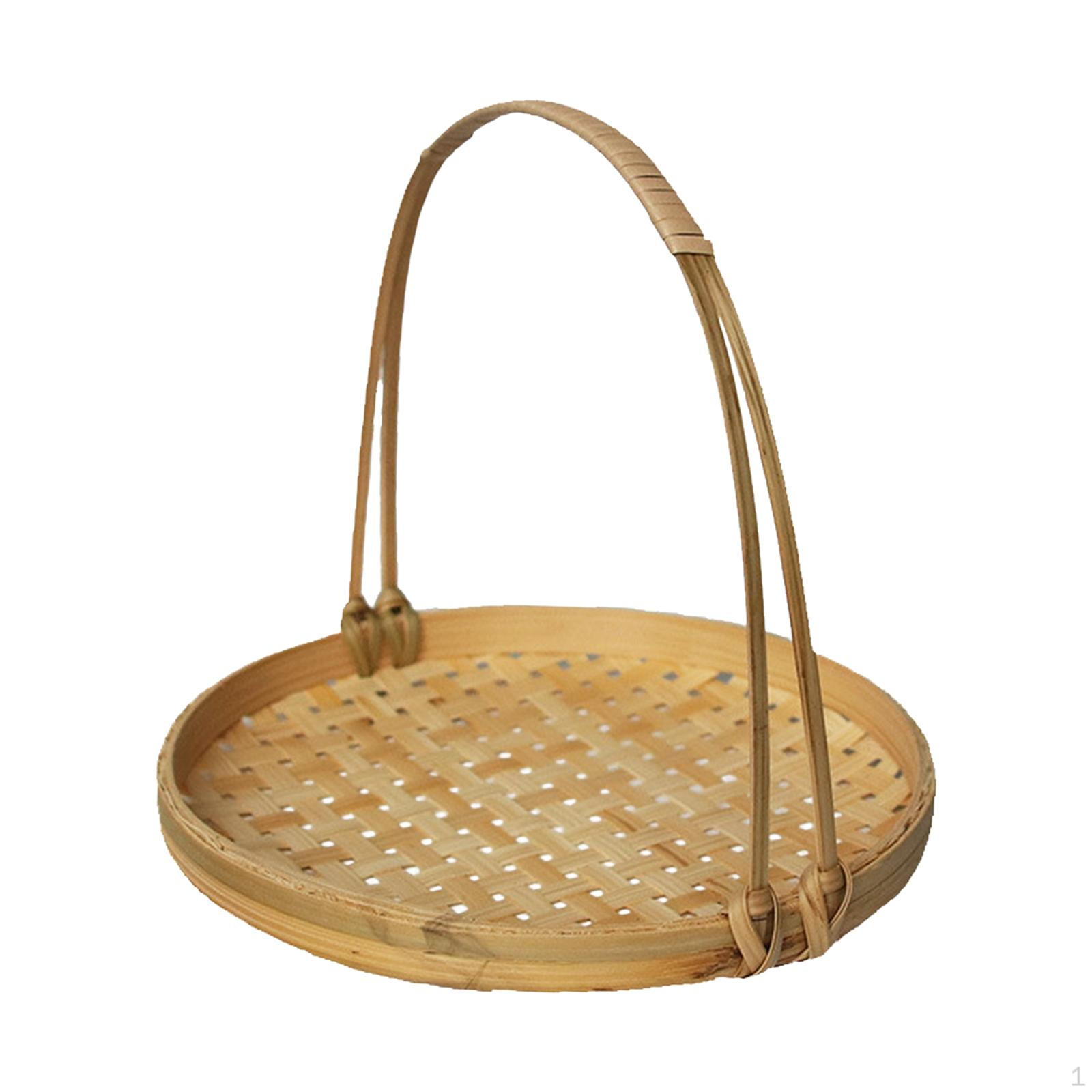 

Artisanal Handcrafted Fruit Basket for Home Decor and Storage 26cm Diameter