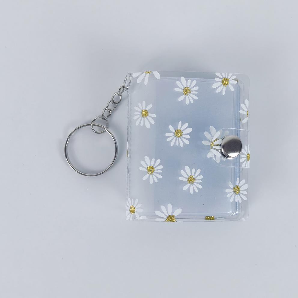 Mini 1-2 Inch Photo Album with Keychain and Stickers for Children's Memories