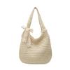 Summer Boho Woven Bag With Zipper Closure For Beach And Casual Use