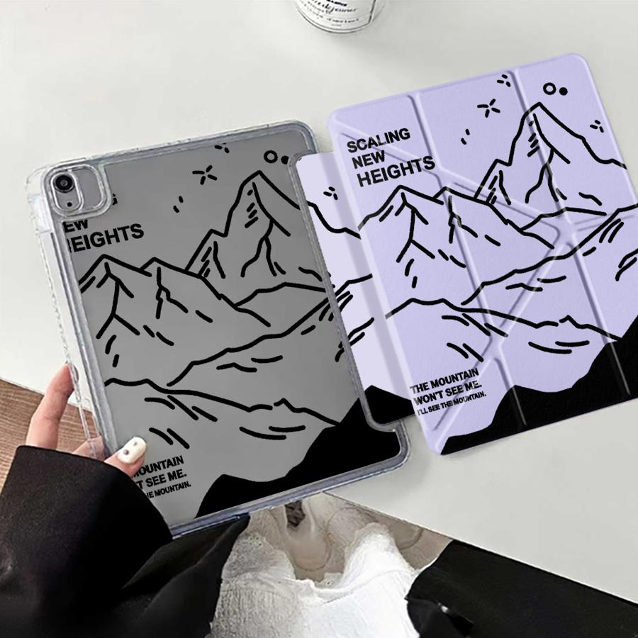 Snow Mountain Art Y-Fold Holder Cover Tablet Case For iPad Pro 11th 10th 9th 8th 7th 12.9inch Pro 2025 Mini 6 7 Air 4 5 M3 M2 1