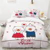 Cartoon Faultier Königin König Bettbezug Roter Süßer Tierprint Bettbezug Bettwäsche-Set Für Kinder Jungen Mädchen Blumen Blätter Bettbezug