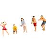 1:64 Scale Hand Painted Resin Collectible Figure Miniature Model Accessories Realistic Beach Volley Figure Model Gift