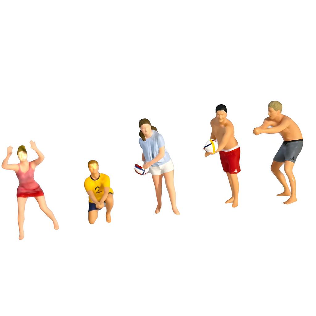 1:64 Scale Hand Painted Resin Collectible Figure Miniature Model Accessories Realistic Beach Volley Figure Model Gift