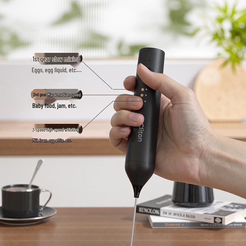CLITON Rechargeable Handheld Milk Frother & Mixer