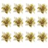 Decorated With Sparkling Flower Accessories Christmas Wreaths Tree Decorations 12PC