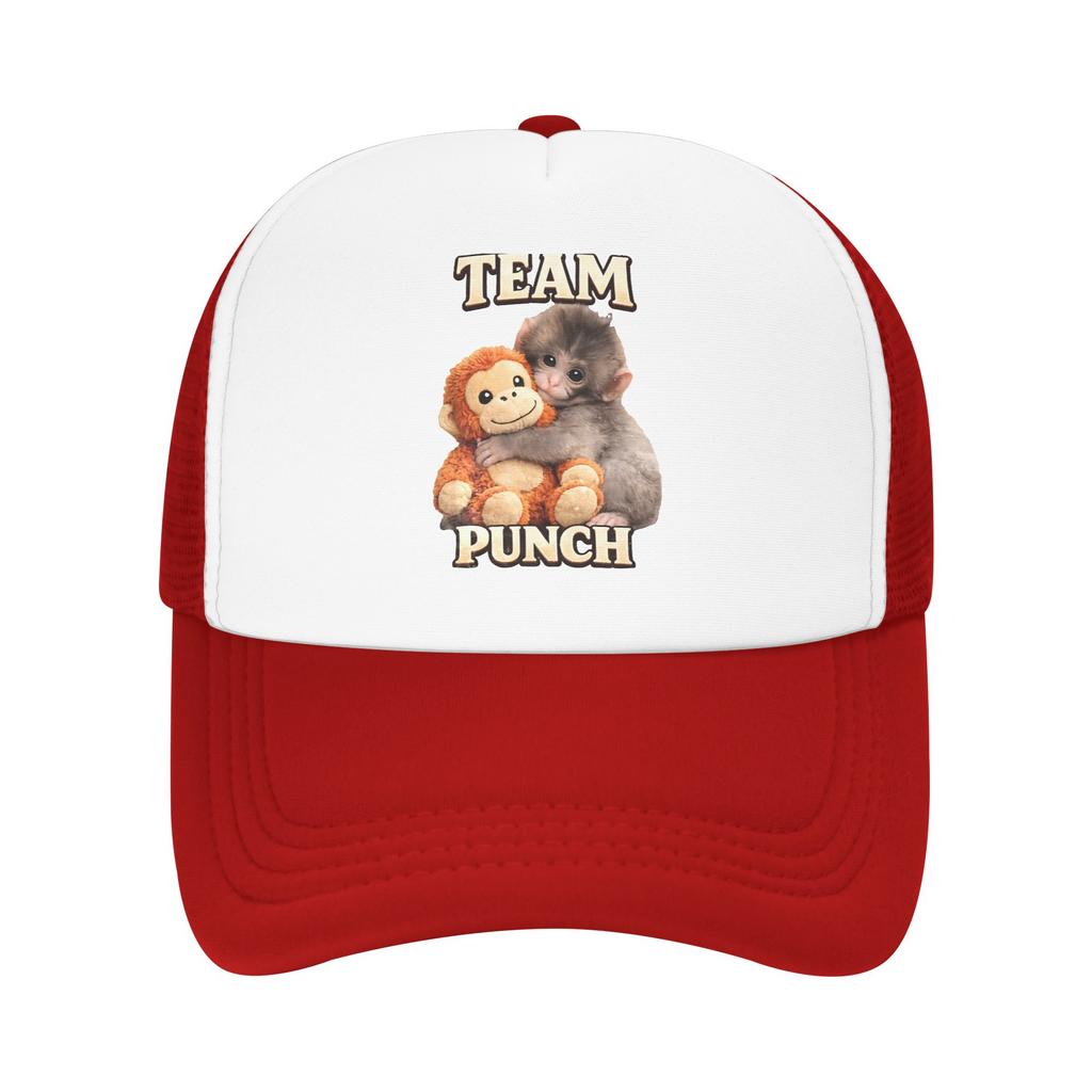 Punch Monkey Lustiges Tier Sonnenhüte y2k Cool Unisex Erwachsenen Netz Truckerhut Heißer Verkauf Benutzerdefiniertes Logo Kpop Rock Baseballkappe Geschenkidee