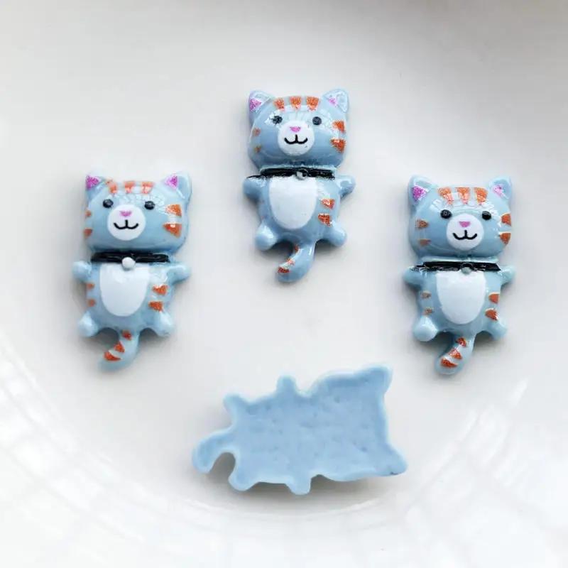 10 buc rășină de pisoi drăguț amestecat aleatoriu, cu spatele plat, album decorativ pentru însemnări DIY, husă pentru telefon, accesorii din rășină pentru decorarea părului