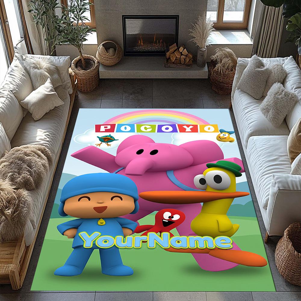 Pocoyo Customize Your Name Area Rug Design for Foyer Bedrooms Outdoor Decorate Room Antislip Carpet Office Home Decor