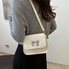 Stylish Small Bowknot Handbag Elegant Chic Square Bag In Black White Silver Colors For Everyday Use