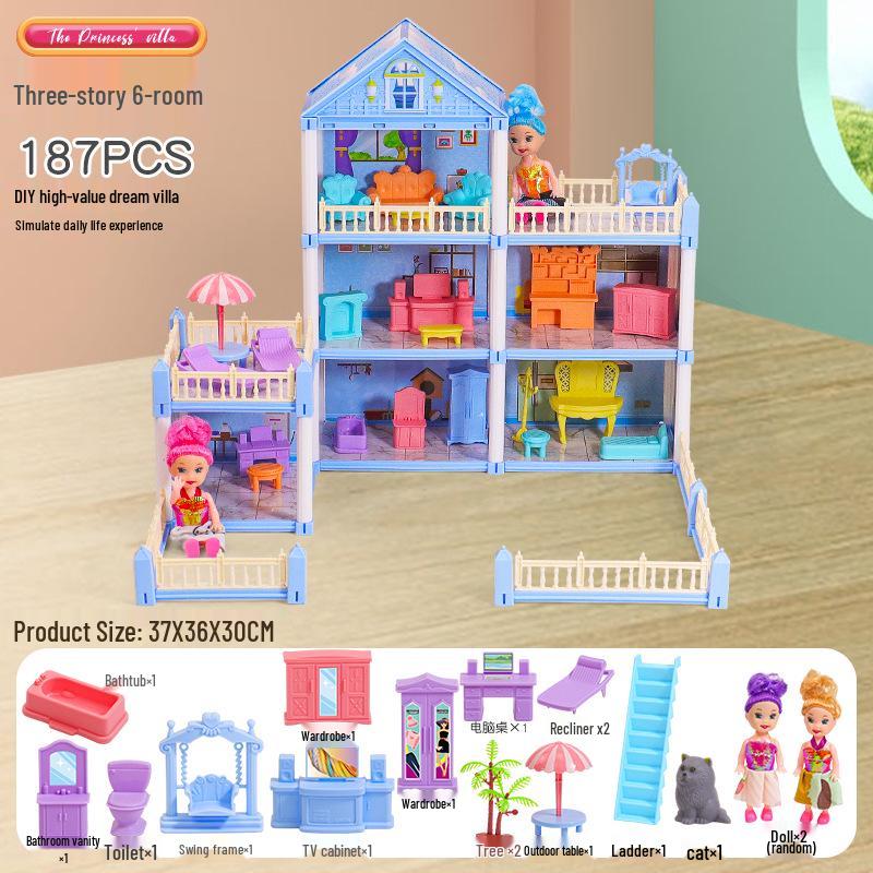 Princess Dream Castle Dollhouse DIY Set for Kids - Perfect Role-Playing Gift for Girls