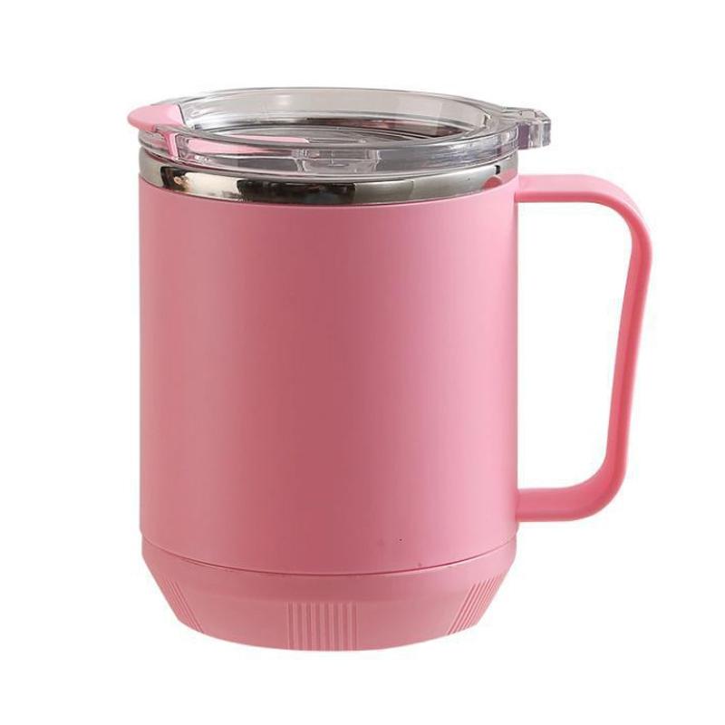 460ml Stainless Steel Coffee Mug Heat Insulation Bottle With Handle Bottom Heatable Design Milk Water Cup for Home Office