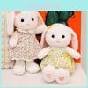 Cute Long Ear Rabbit Plush Doll In Pink Purple And Yellow Skirt For Toddlers