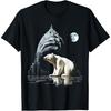 Polar Bear Polygon Moon Animal Lover Art Graphic Polar Bear Cotton Men T Shirt