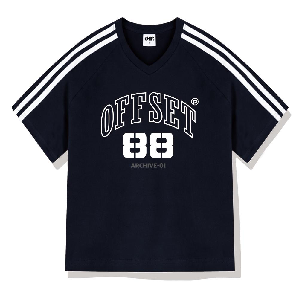 DIFF Offset Track V-Neck Short Sleeve T-Shirt 4 Colors [Disv_1003]