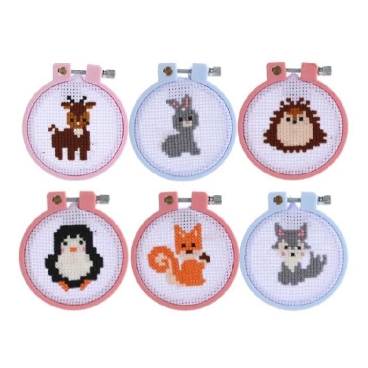 Cross Stitches Sewing Kits Embroidery Stitches Starter Kits with Embroidery Hoop