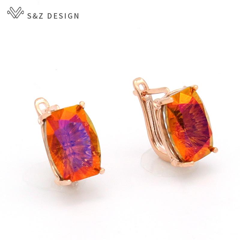 

Модные прямоугольные серьги-капли с кристаллами для женщин, свадебные украшения для вечеринок, розовое золото, модные серьги для девочек