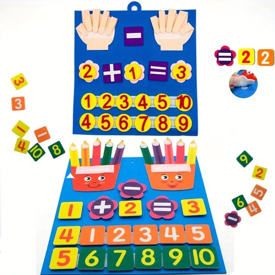 Non-Toxic 2 Pcs Kid Pencil Shape Toys Felt Finger Numbers Math Toy Children Counting Early Learning For Kids Develop Christmas Gifts