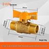 All-Copper Thickened Double Male Thread Gas Ball Valve, 4-Point Natural Gas Valve Switch