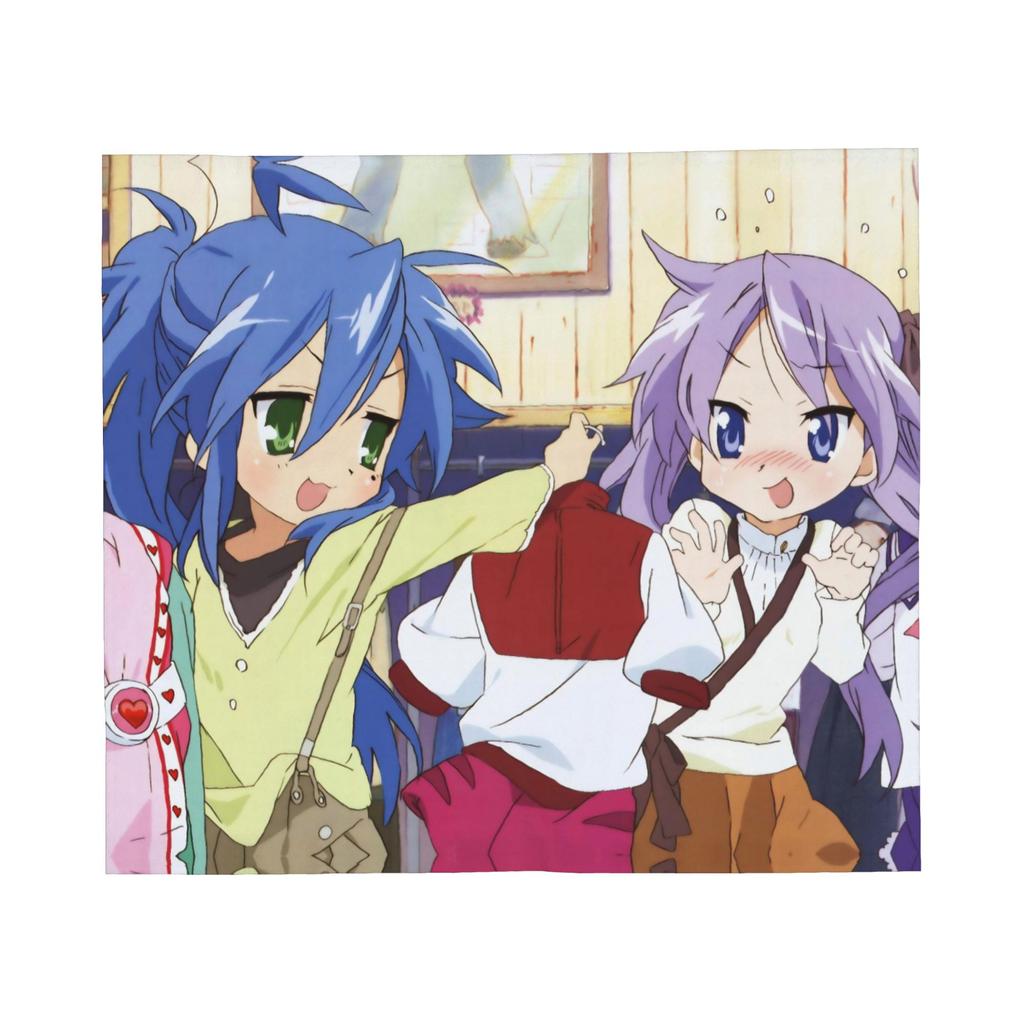 Anime Lucky Star Blanket Fuzzy Funny Warm Throw Blankets for Home Decoration