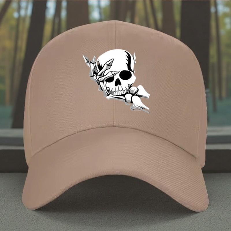 Skull Bones Graphic Baseball Cap Adjustable Polyester Casual Sun Hat for Unisex Women