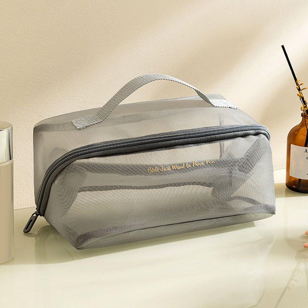 Organizer Pouch Mesh Makeup Bag Large Capacity Transparent Wash Bag Portable Travel Storage Bag
