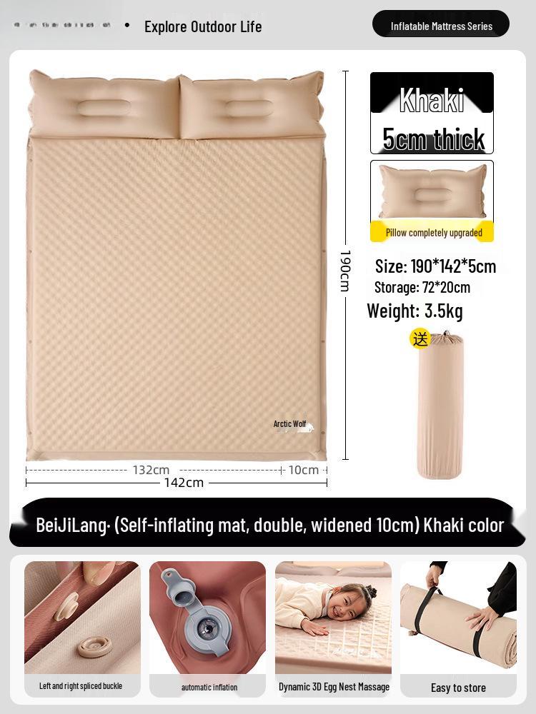 Portable Inflatable Camping Mattress for Single or Double Use