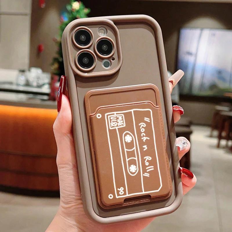 

Cute Walkman Wallet Card Holder Bag Phone Case For Xiaomi Mi 14 14T 13 13T 12 12T Pro 11 Lite 5G Poco F5 X5 X6 M6 Pro Soft Cover Xiaomi 12T
