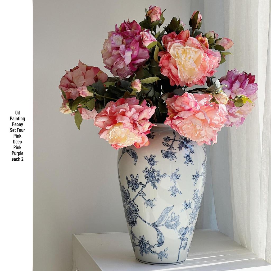 Retro French Peony Decorative Floral Ornament for Home and Dining Table