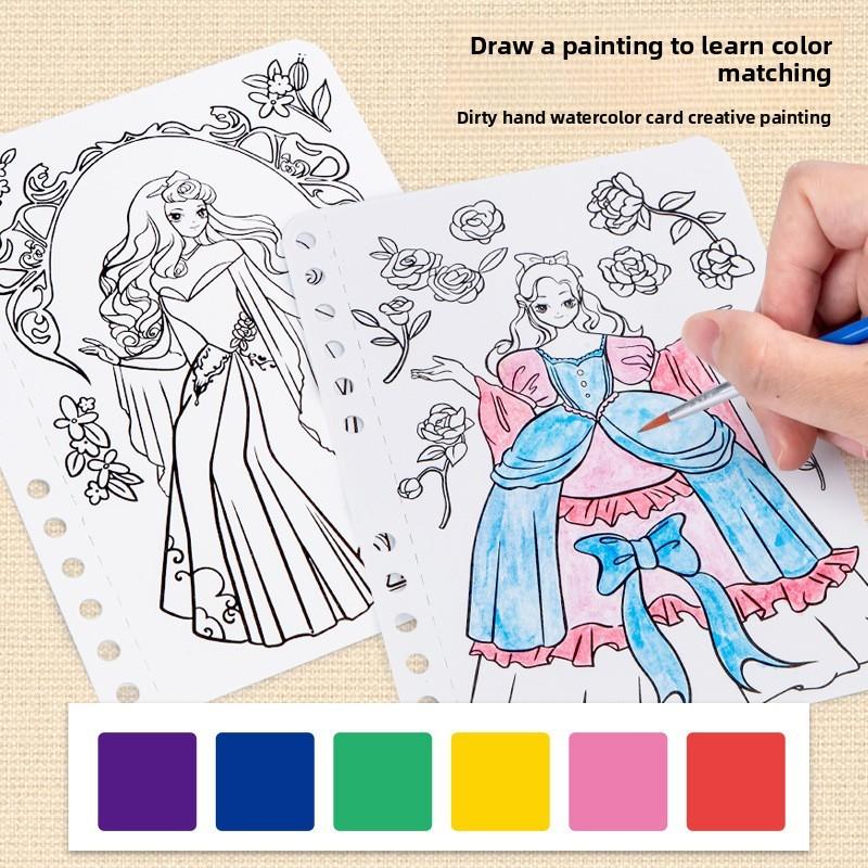 Up Princess Dress Sticker Kit Toy Paper Material Creative Play Children Gift